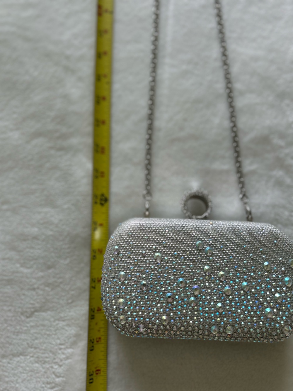 Charming Charlie RSVP Crystal Embellished Silver Evening Clutch - Picture 7 of 11